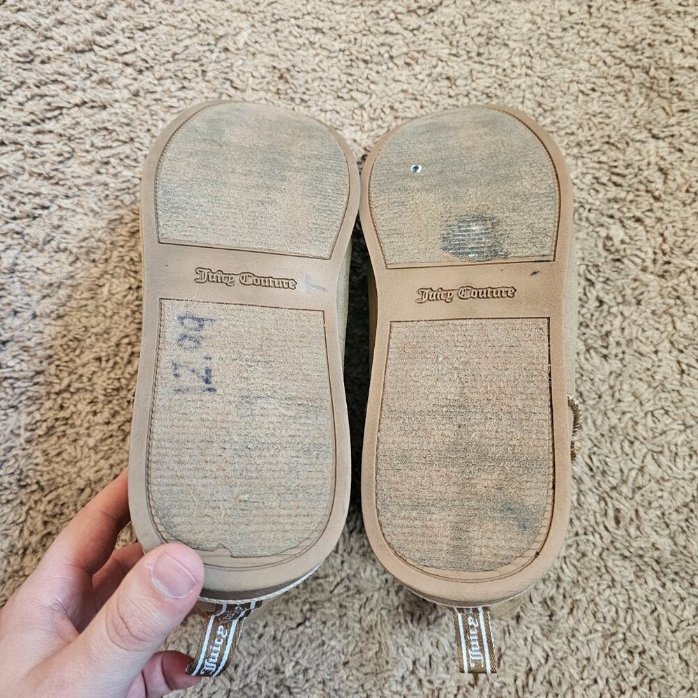 Juicy Couture Kerri Booties Womens 9 Tan Faux Suede Shearling Lined Ankle Boots - Picture 6 of 12